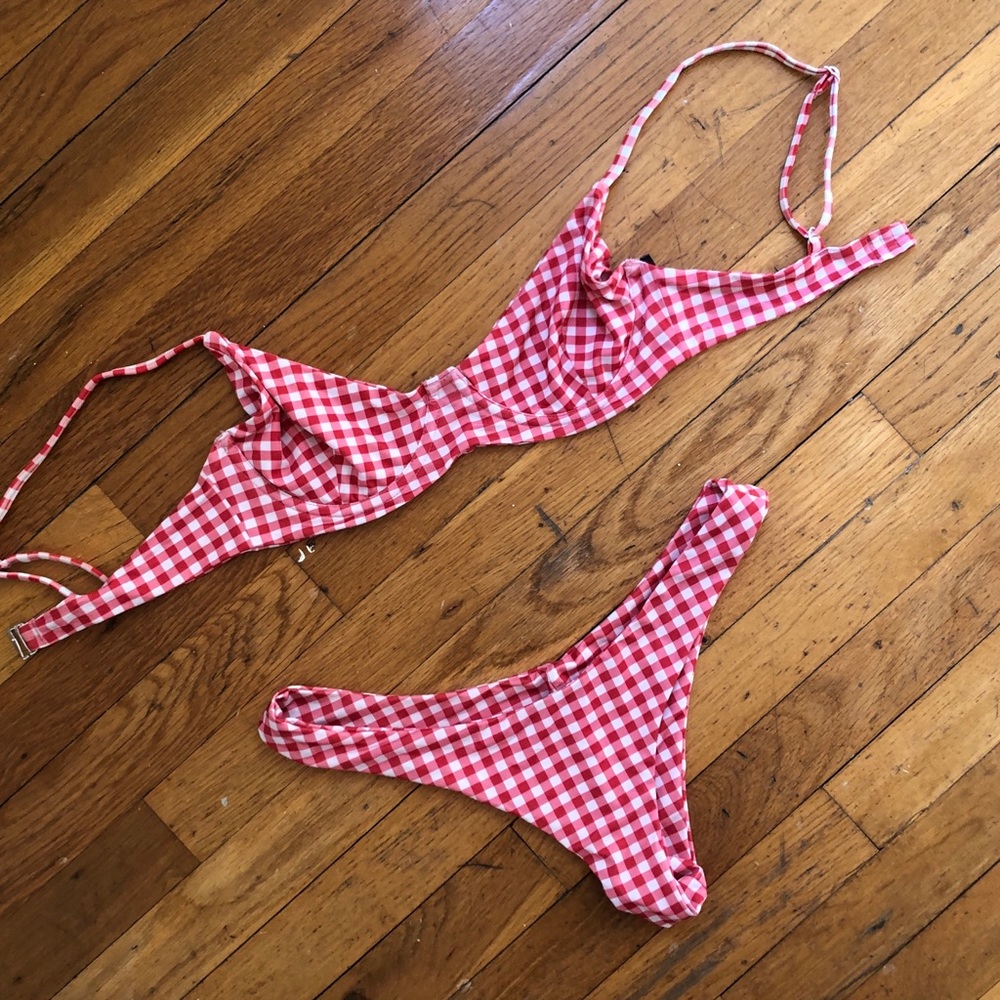 Gingham cheeky bikini